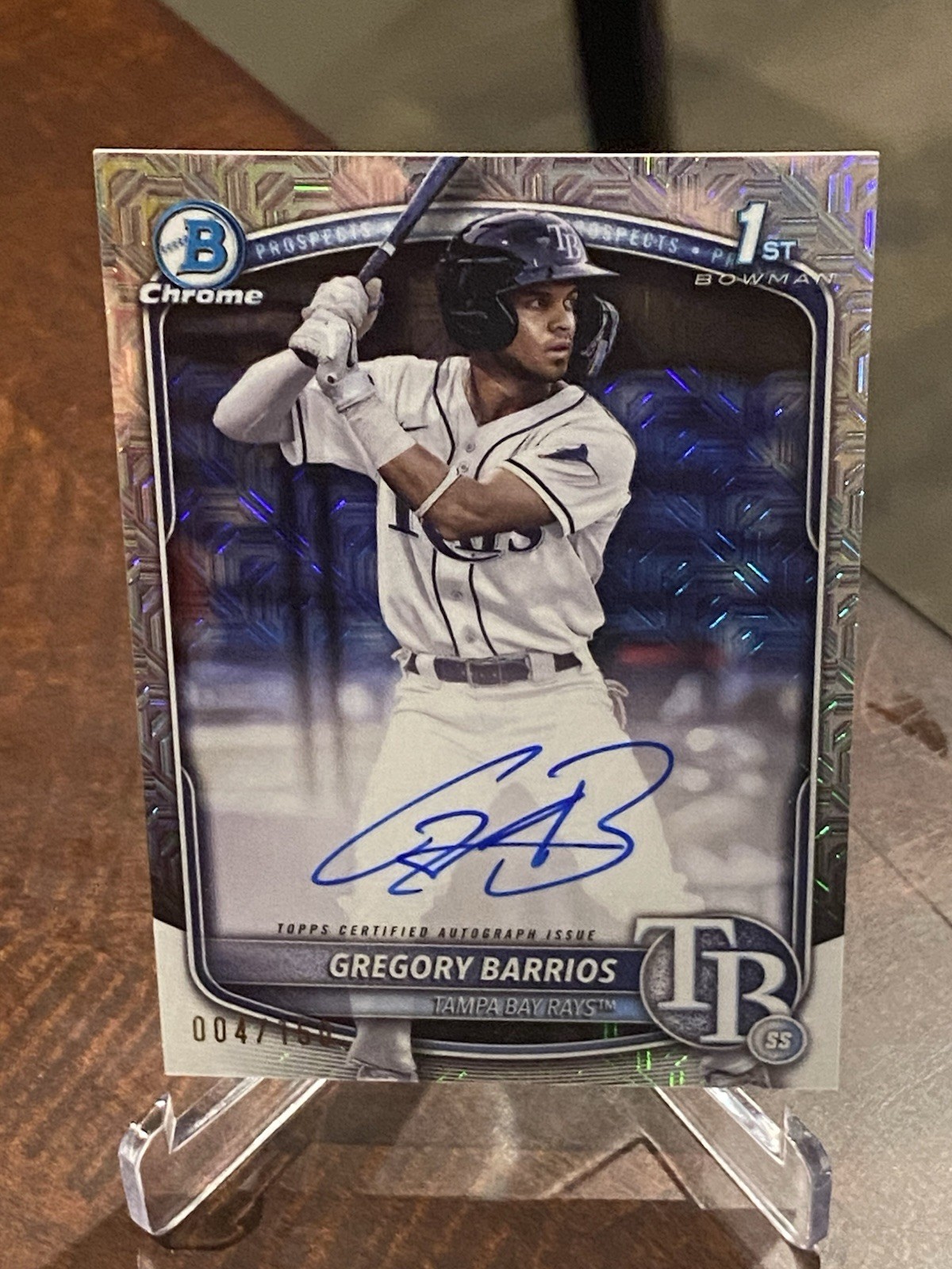 GREGORY BARRIOS 2025 BOWMAN CHROME 1ST AUTOGRAPH HTA CHOICE AUTO /150