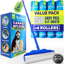 Large Lint Roller with 3 Refills   360 Total Sheets for Tackling Pet
