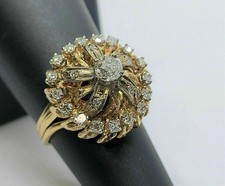 2CT Round Cut Lab-Created Diamond Women's Engagement Ring 14K Yellow Gold Finish