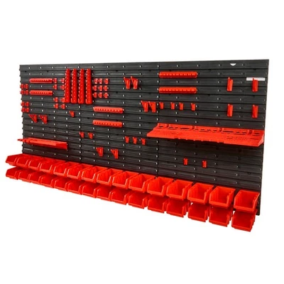 Casier Rangement Étagère Murale Bac à Bec Atelier Garage 30 Boîtes Outils - Photo 1/4