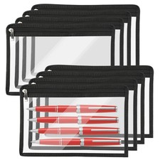 8Pcs Waterproof Zipper Pencils Pouches, Clear PVC Pen, File Pouch, Travel Toi...