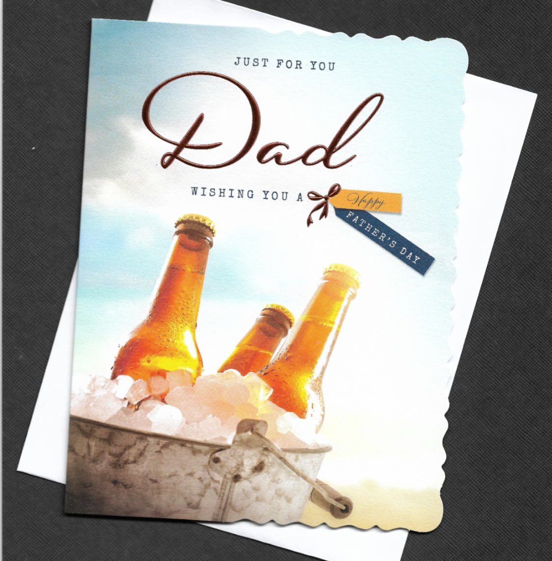 Dad Father's Day Card Fathers Beer Bottles Bucket Father 18x14cm