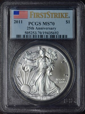 2011 American Silver Eagle - PCGS MS70 First Strike 25th