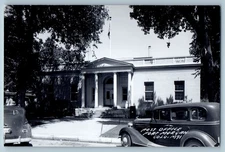 c1940's Post Office Fort Morgan Colorado CO Cars Sanborn RPPC Photo Postcard