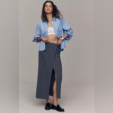 NWT Anthropologie Maeve Wrap Pencil Midi Skirt- Size 8