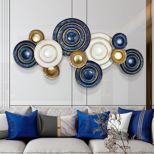 KEQAM Metal Wall Art for Living RoomLarge Metal Wall Decor3D Modern Luxury