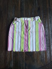 Vintage 90s Baby Gap Girls Size 5 Toddler Striped Skirt Adjustable Waist