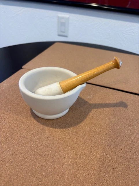 Jon Brooks Acid-Prood Unglazed Ceramic Pestle & Mortar Set, England, Rare