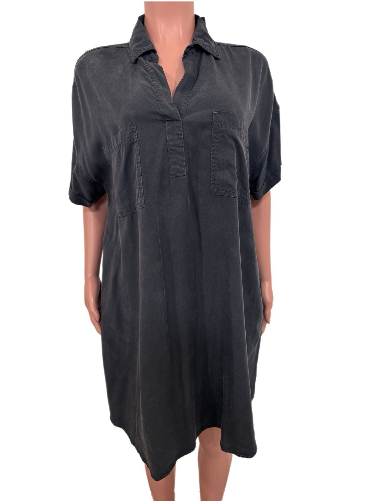 Universal Threads Deep Navy Lyocel Shirt Dress Xl NWTS 4 Pockets Sustainable