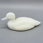 Fenton Glass Duck Figurine White Small 5” Long, Marked, EUC Unpainted