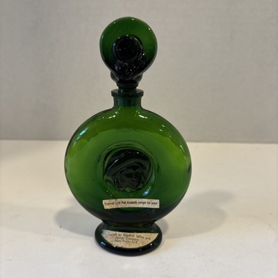 Vintage Emerald Green Marquis De Montesquiou Armagnac Decanter (Empty)