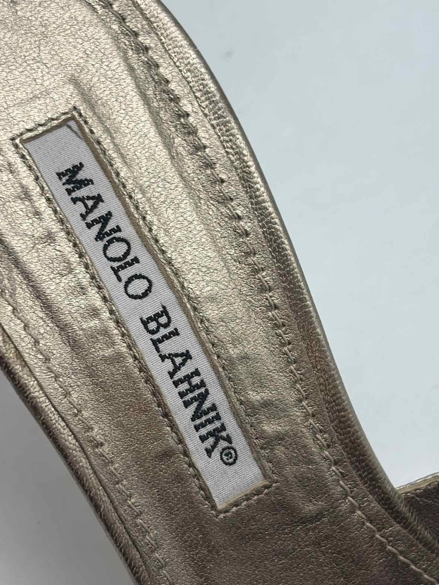 Manolo Blahnik Silver Size 38 Kitten Heel Heels | eBay