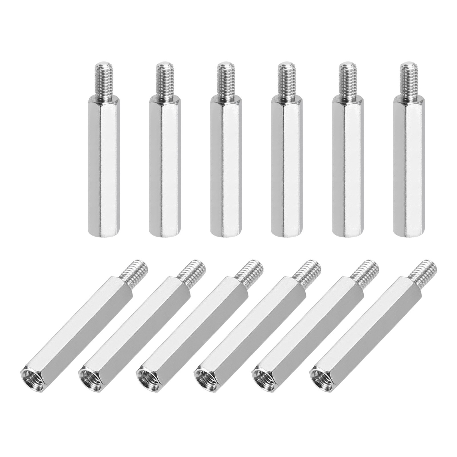 12Pcs Hex Spacer Screws M3x25mm+6mm Nickel Plated Motherboard Standoffs