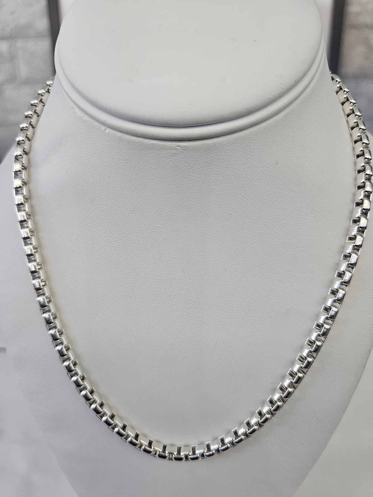 Sterling Silver 925 Solid 18'' Box Chain Necklace - image 1