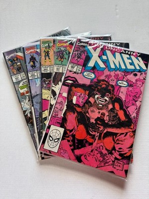 UNCANNY X-MEN- Marvel Comics Bundle 1990 - 260,261,264,268,269 -Bagged & Boarded