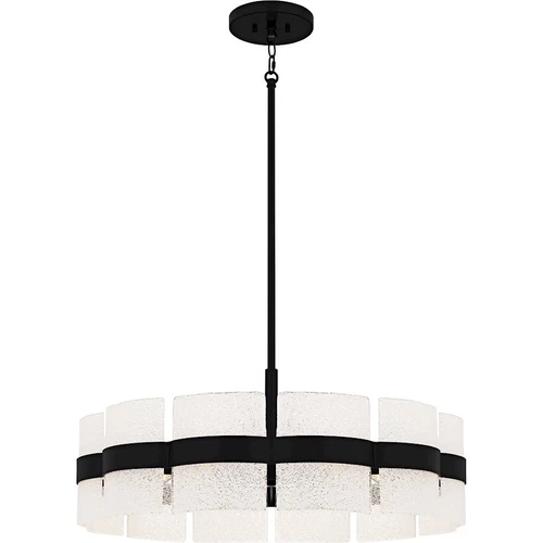 Quoizel Sweeney 6Lt Pendant, Black/Clear /White Sand Inside - SWE2830MBK - Picture 1 of 1