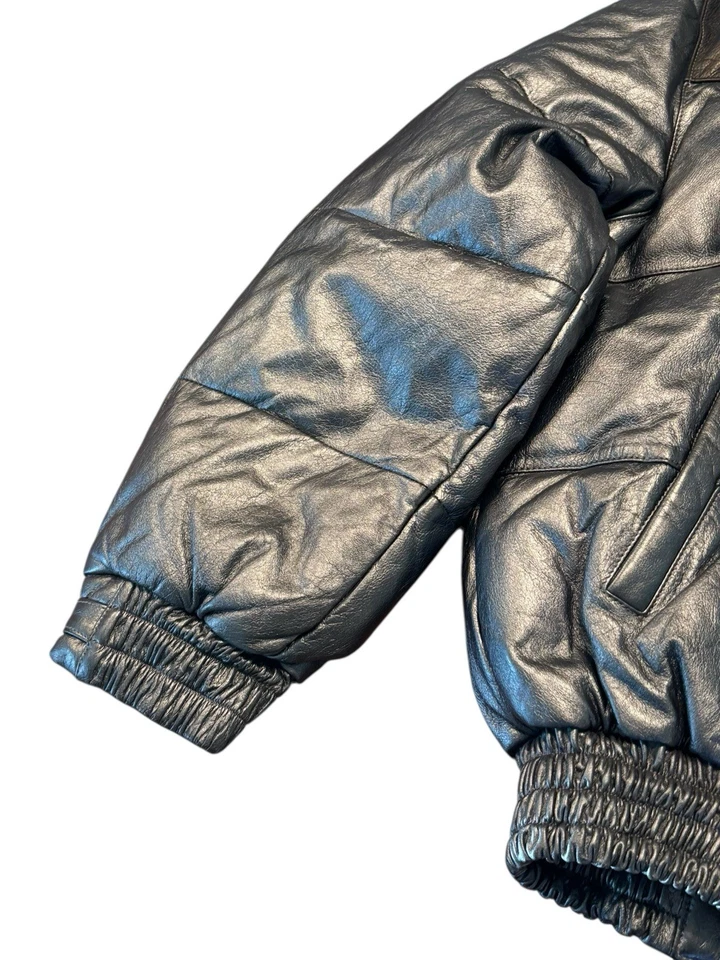 Vintage Detroit Red Wings NHL Leather Jacket Medium Carl Banks GIII Duck Down - Image 2 of 4