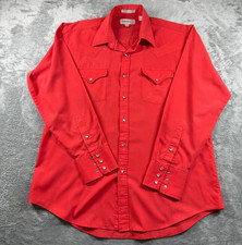 Sheplers Shirt Mens 16-34 Pearl Snap Red Western Cowboy Long Sleeve