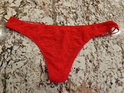 True Vintage Victoria's Secret Very Sexy Satin Triple Strap Ring V-String Panty