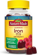 Nature Made Iron with Vitamin C Gummies - Raspberry 18 mg 60 Gummies