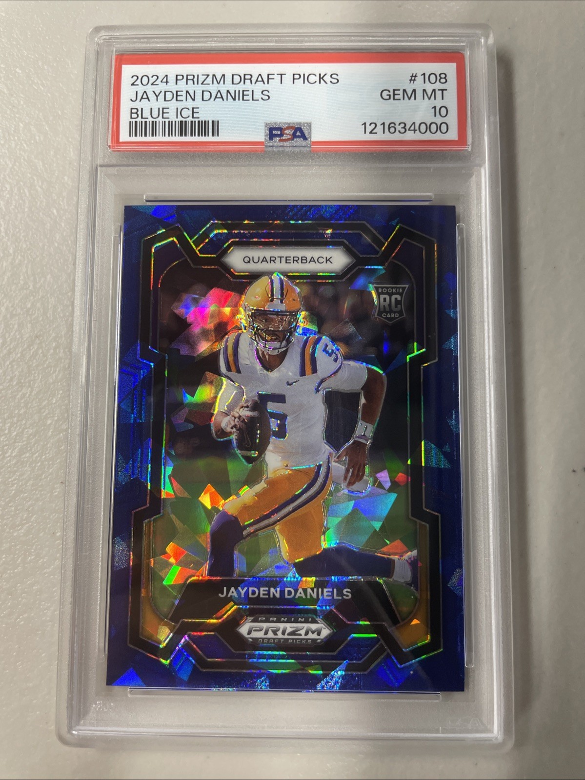 2024 Panini Prizm Draft Picks - Jayden Daniels #108 Blue Ice Prizm /99 (RC)