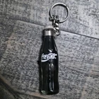 3" VTG Coca-Cola Glass Key Chain - Metal Bottle Cap - Filled