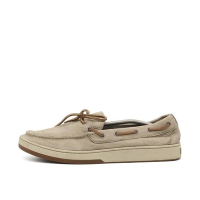 L.L. Bean Herren Bootsschuh Slipper Beige Leder Rutschfeste Sohle EU 49