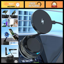 15W Magnetic Wireless Car Charger - Fast MagSafe Mount, 360  Adjustable Holder f