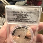 U.S. Mint American Eagle Silver 2016 1 oz Proof PR70 DCAM ANACS 30th Anniversary
