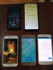 Lot of 5 Samsung Galaxy A11  1  / A01  1  /S6 3  32GB for parts