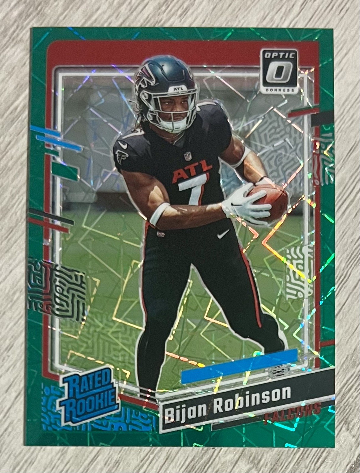 Bijan Robinson Panini Donruss Optic #206 Green Velocity
