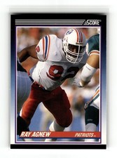 Ray Agnew 1990 Score Rookie & Traded #107T New England Patriots