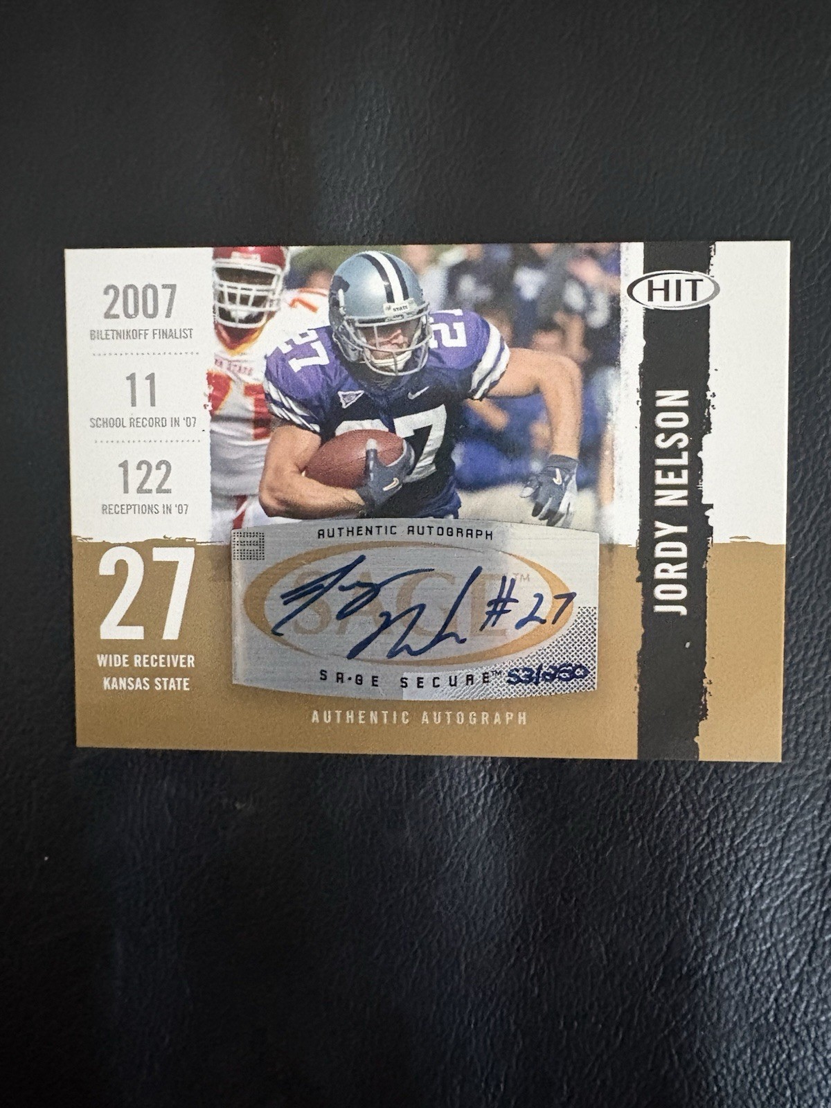 Jordy Nelson SA-GE Hit Autographs #A72 Gold
