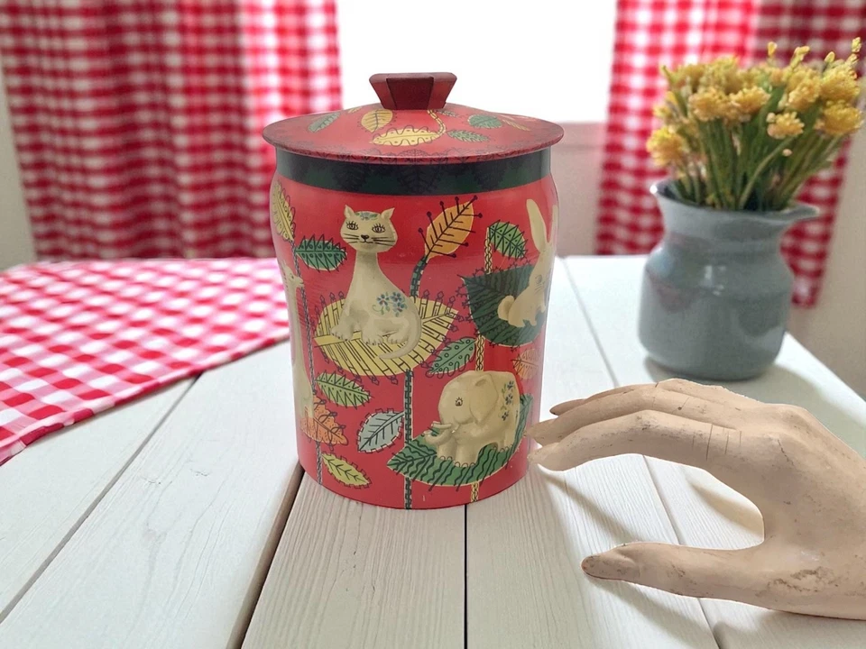 Vintage George W. Horner Tin Box, Candy Storage Container Midcentury Animals - Image 2 of 4