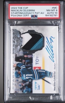 2024-25 Upper Deck The Cup Macklin Celebrini Starting a Legacy Patch Auto /35