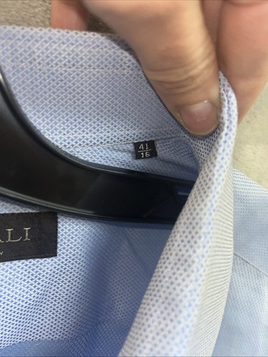 Canali Dress Shirt Men’s 41 16 Light Blue French Cuff 100% Cotton Luxury - Picture 4 of 8