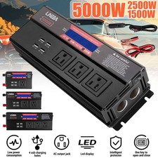 4 USB Convertidor De Corriente 5000W Para Carros Coche DC 12V a 110V AC Inversor