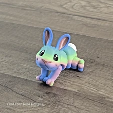 Mini Bunny Rabbit 3D Articulated Flexi Fidget Toy- Stocking Stuffer- Desk Pet