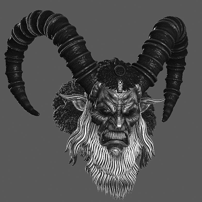 Krampus Christmas Demon v3 custom head for Mythic Legions & other figures