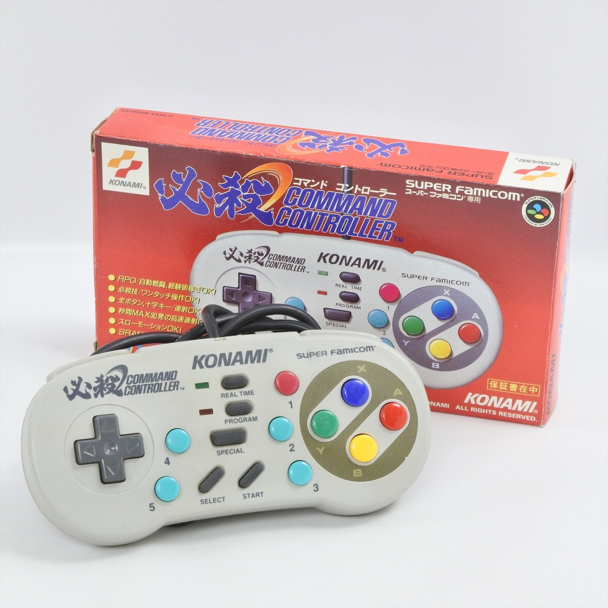 KONAMI - natsumiコントローラ HISSATSU COMMAND CONTROLLER Pad Boxed Super Famicom Nintendo