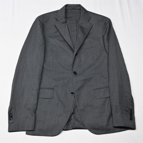 Lardini 38R Gray Herringbone Italy 100% Wool Mens Blazer Suit Jacket Sport Coat