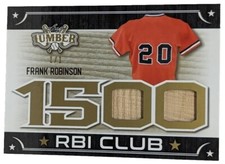 FRANK ROBINSON 2021 Leaf Lumber DUAL Game Used BAT GOLD #1/1 Orioles Reds Angels