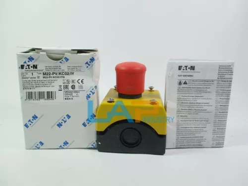 1Pcs New For EATON emergency stop button box M22-PV/KC02/IY