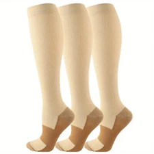 Copper Compression Socks 20-30mmHg Graduated Support Mens Womens S-XXL 3/6 Pairs
