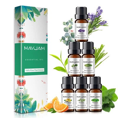 MAYJAM Ätherische Öle Set 6x 10ml Naturrein Aromatherapie Öl Duftöl für Diffuser