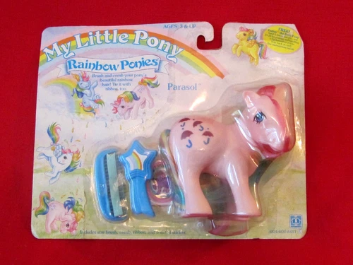 Vintage 1984 Hasbro - My Little Pony (MLP) G1 - Rainbow Parasol - MOC