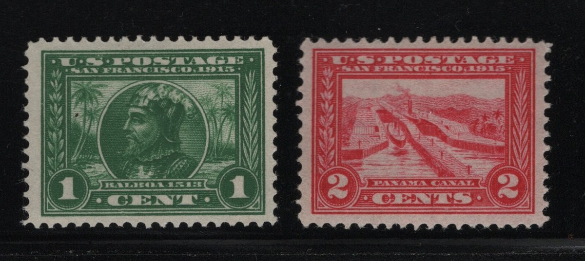 397 - 398 XF original gum mint lightly hinged with nice color