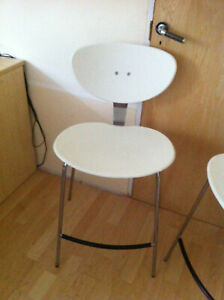 Set 4 breakfast bar chairs - Wood & Chrome | eBay