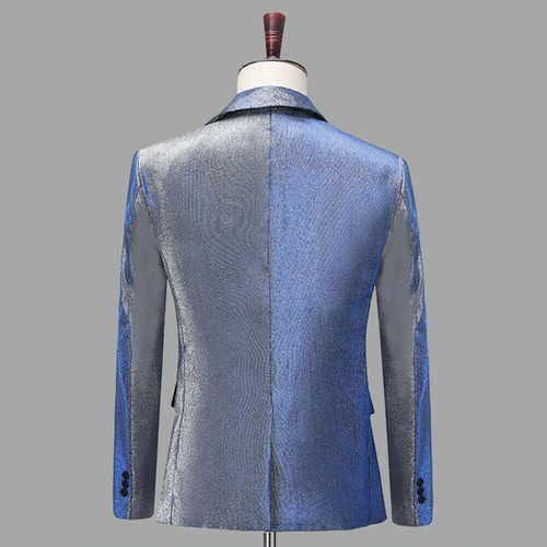 Herren einreihiger Anzug Jacke Peak Revers Blazer Tanzshow - Bild 10 von 16
