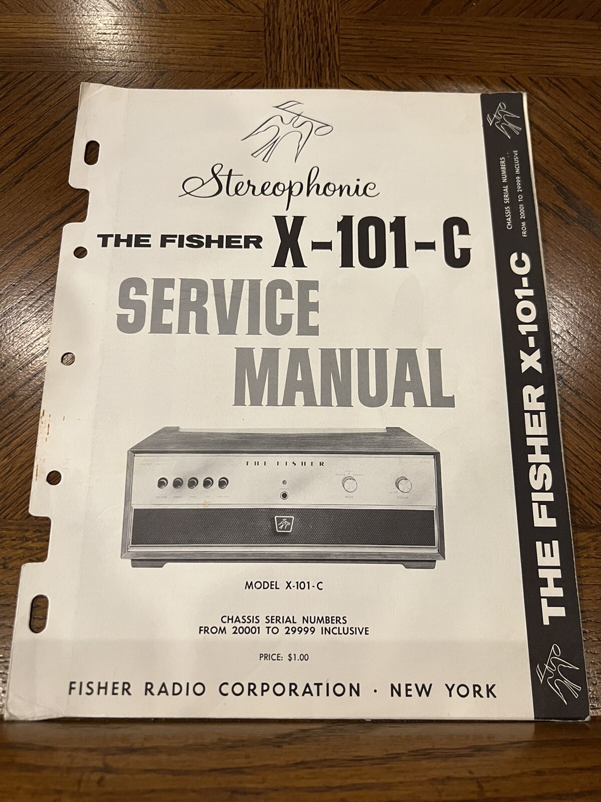 The Fisher X-101-C Integrated Vacuum Tube Amplifier Orig Factory Service Manual